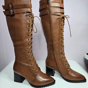 Knee High Lace Up Women's fashion Boots